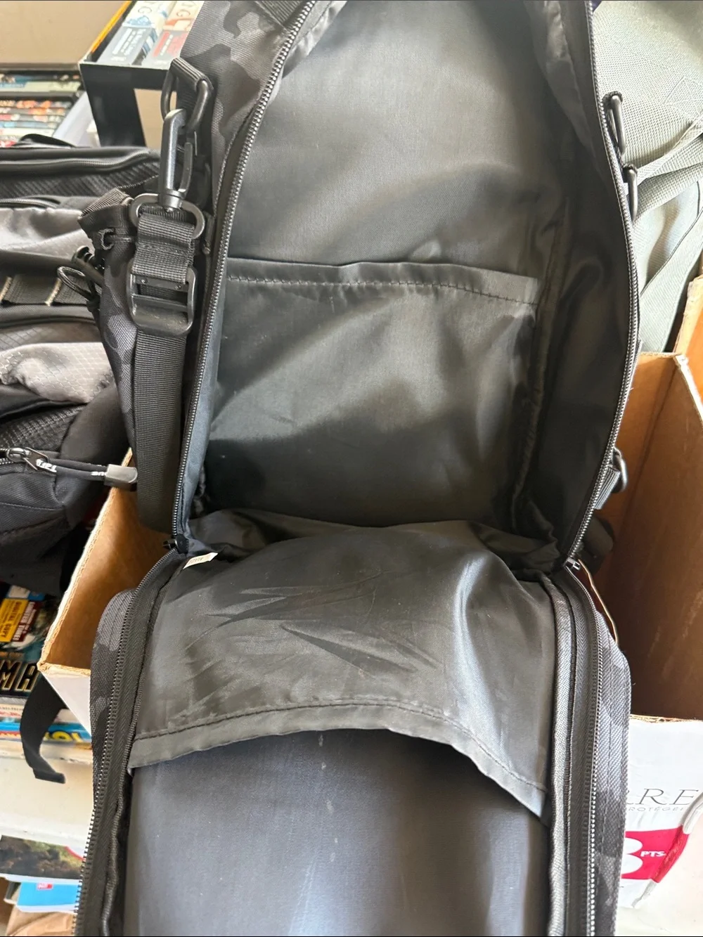 Men's Black Camo Tactical Sling Backpack